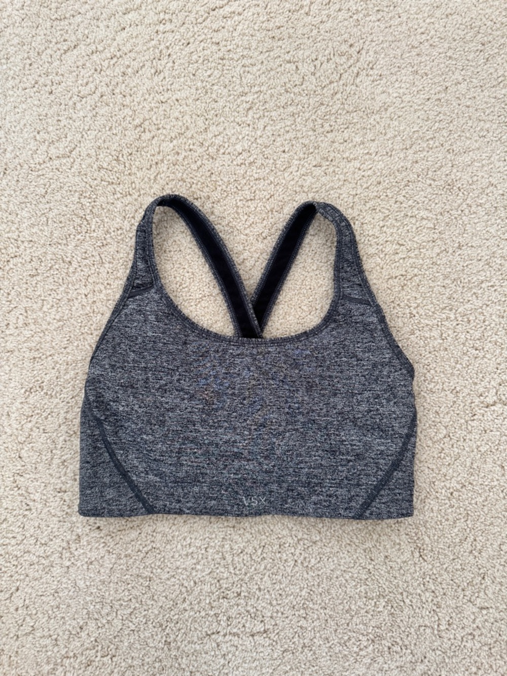 Victoria's Secret VSX Heather Charcoal Seamless Sports Bra